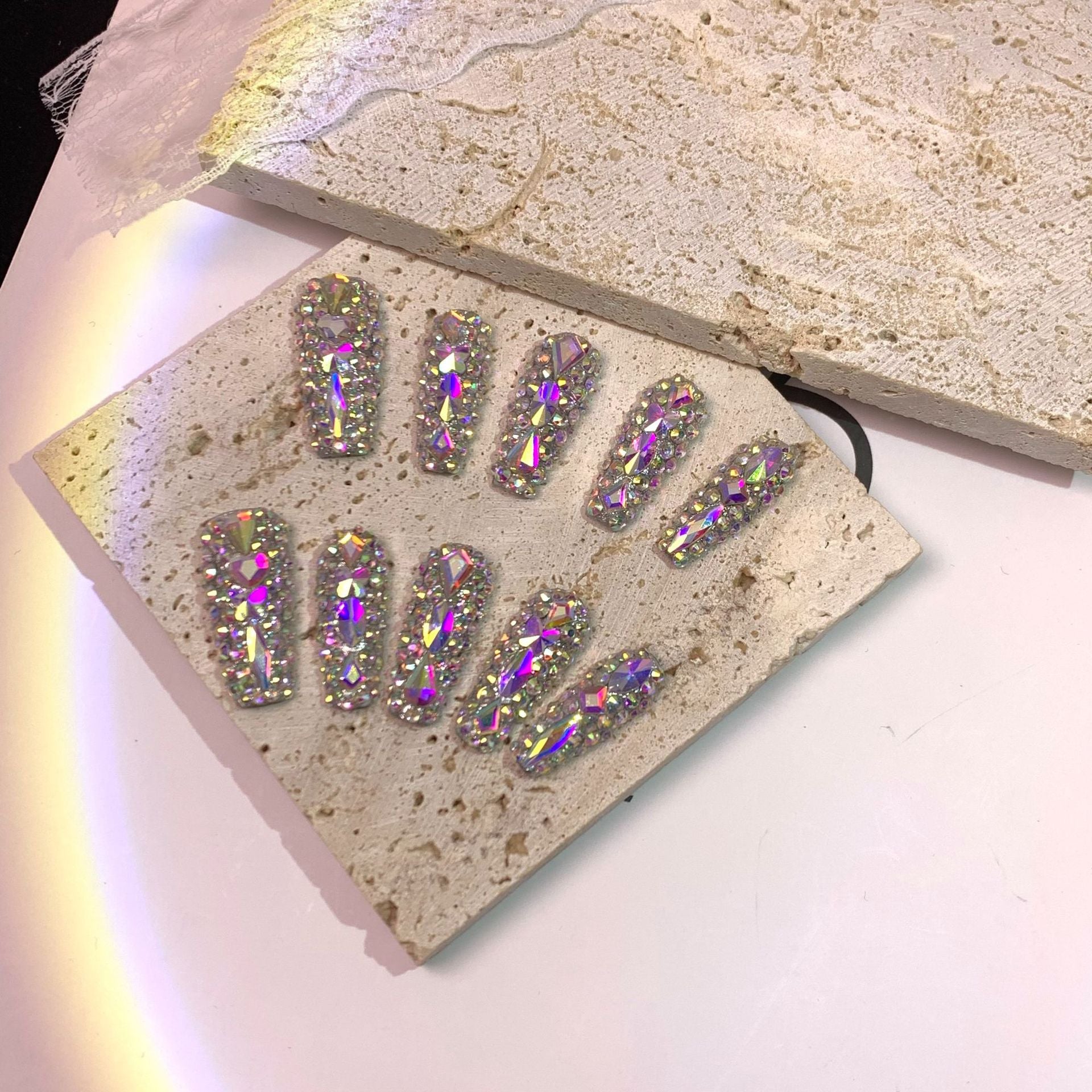 Diamond Press on nails