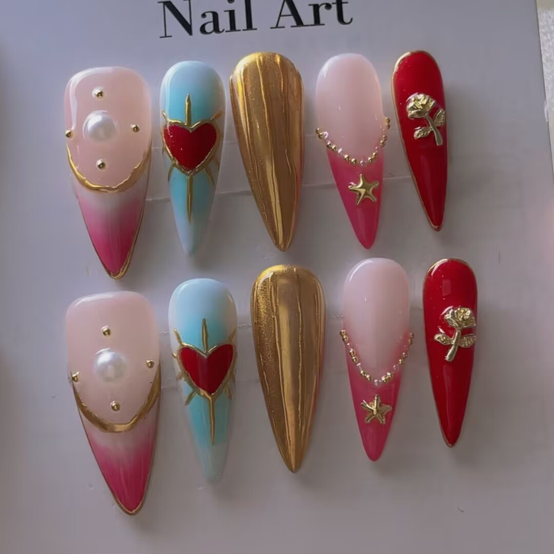 Handmade nails Pointy style 37