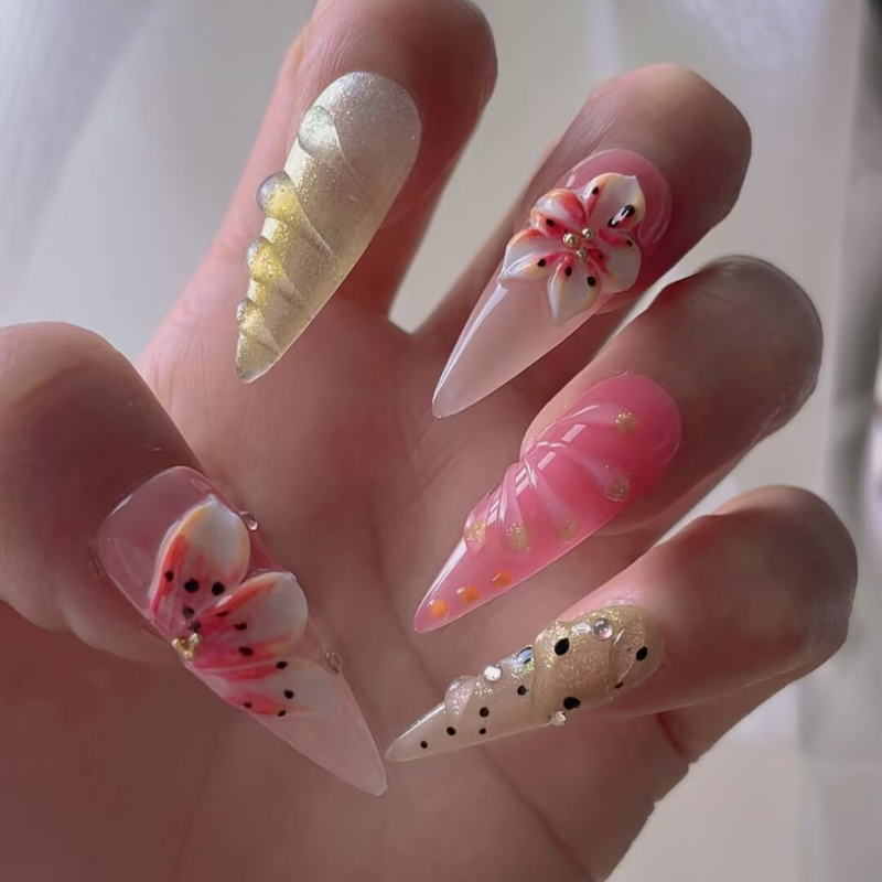 Handmade nails Pointy style 39