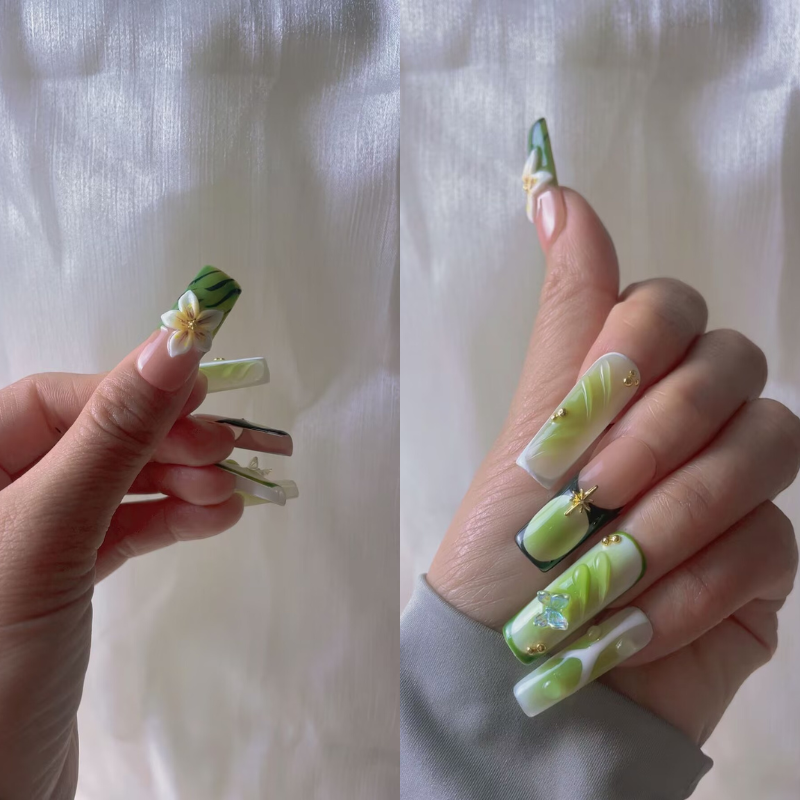 Handmade nails Square Shape Nails 116