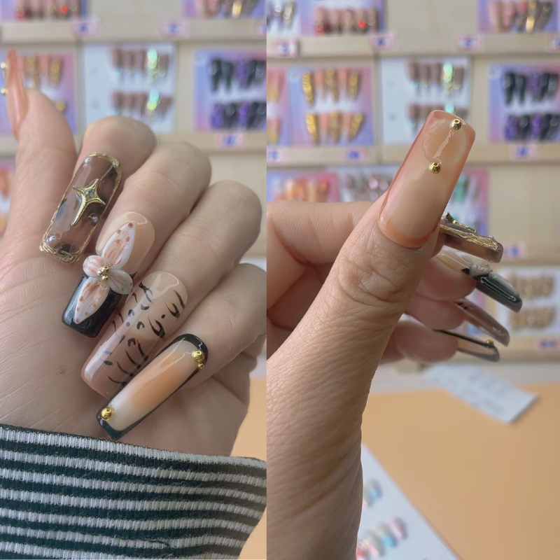 Handmade nails Square Shape Nails 123