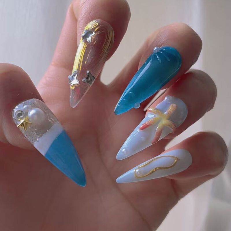 Handmade nails Pointy style 42