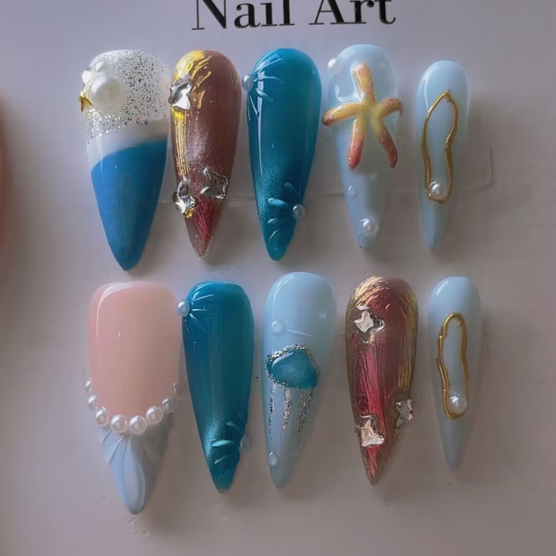 Handmade nails Pointy style 42