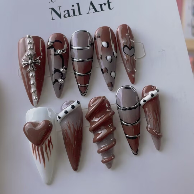 Handmade nails Pointy style 0328-2