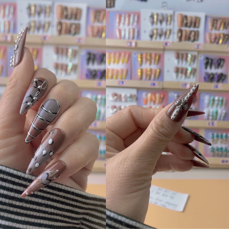 Handmade nails Pointy style 0328-2