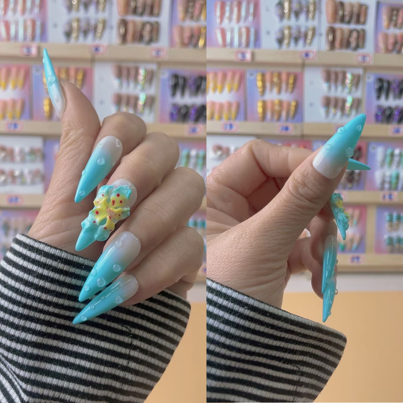 Handmade nails Pointy style 0328-1