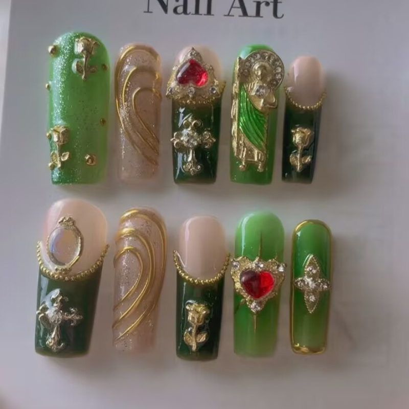 Handmade nails Square Shape Nails 120