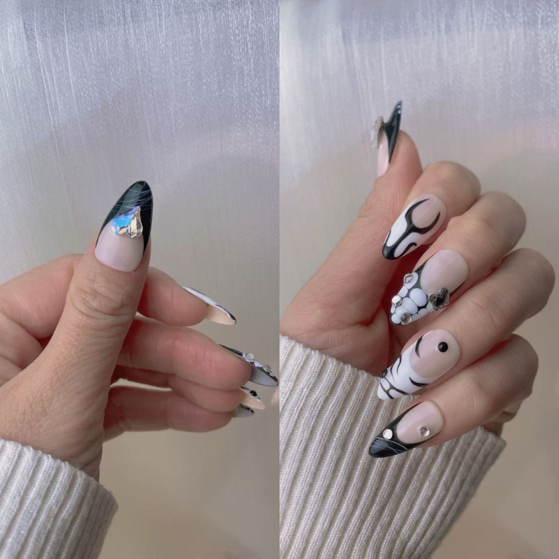 Almond style press on nails 02