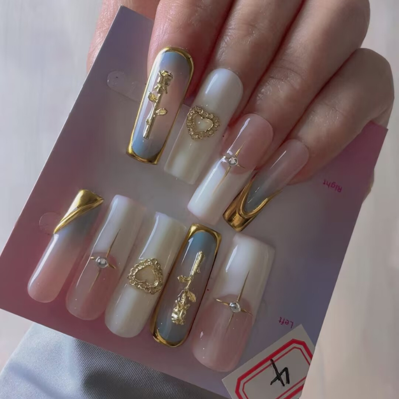 Handmade nails Square Shape Nails 114