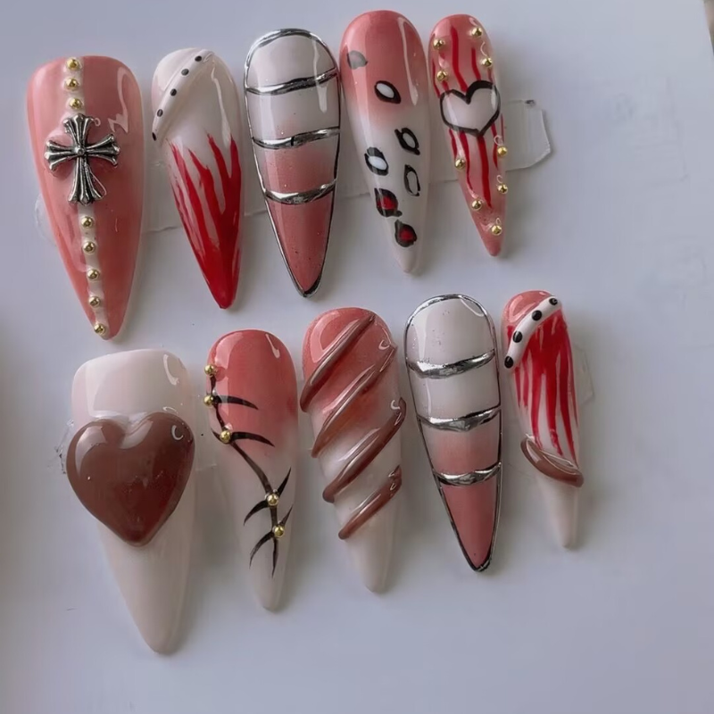 Handmade nails Pointy style 0328-4