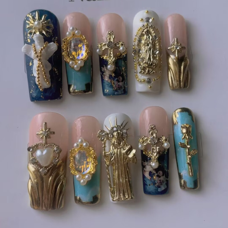 Handmade nails Square Shape Nails 109