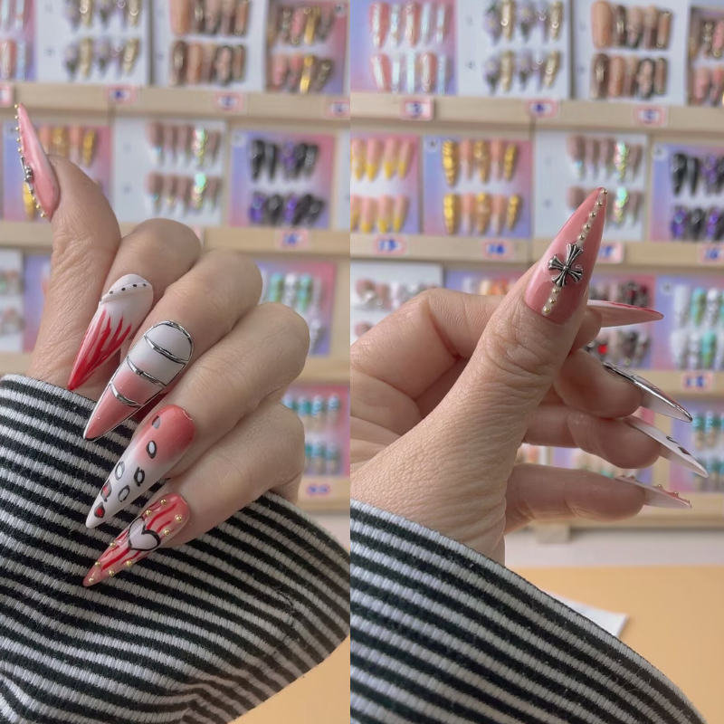 Handmade nails Pointy style 0328-4