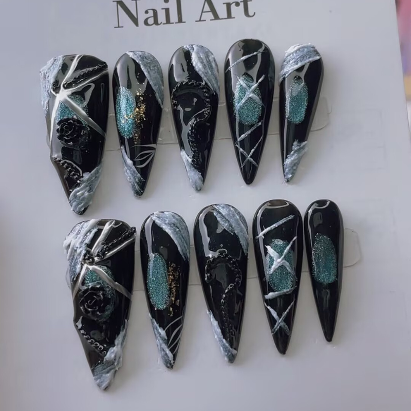 Handmade nails Pointy style 22
