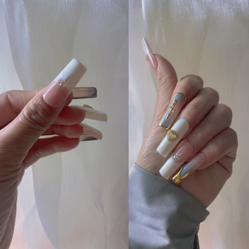 Handmade nails Square Shape Nails 114