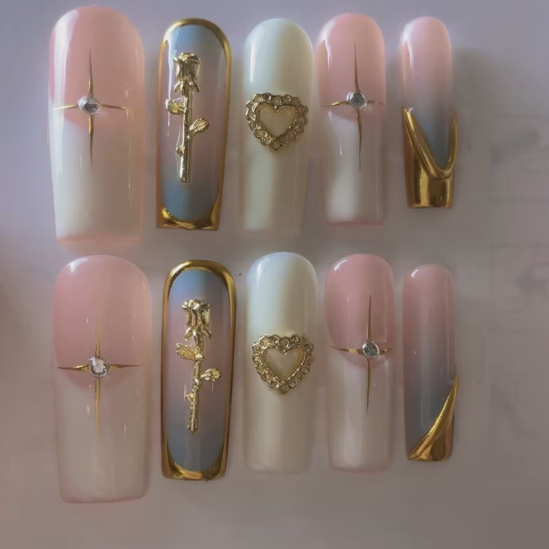 Handmade nails Square Shape Nails 114