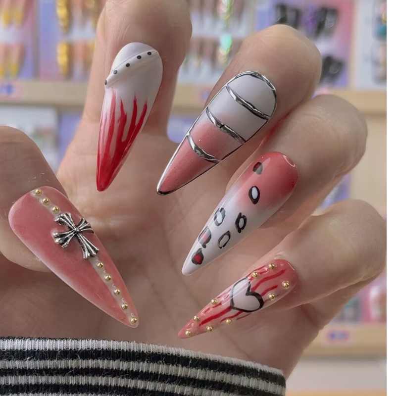 Handmade nails Pointy style 0328-4