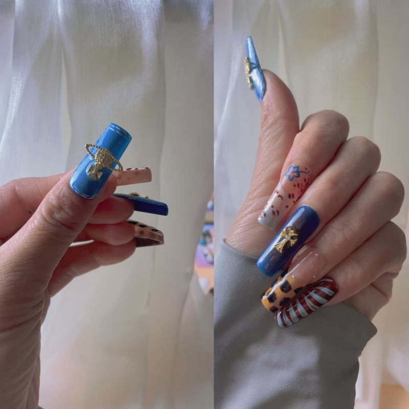 Handmade nails Square Shape Nails 113