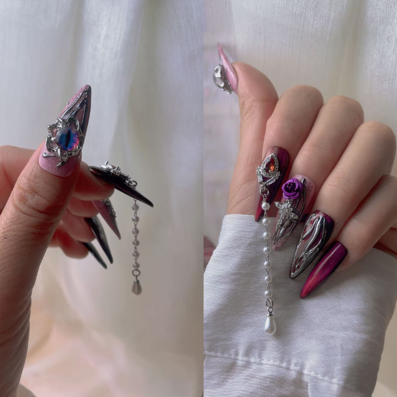 Handmade nails Pointy style 48