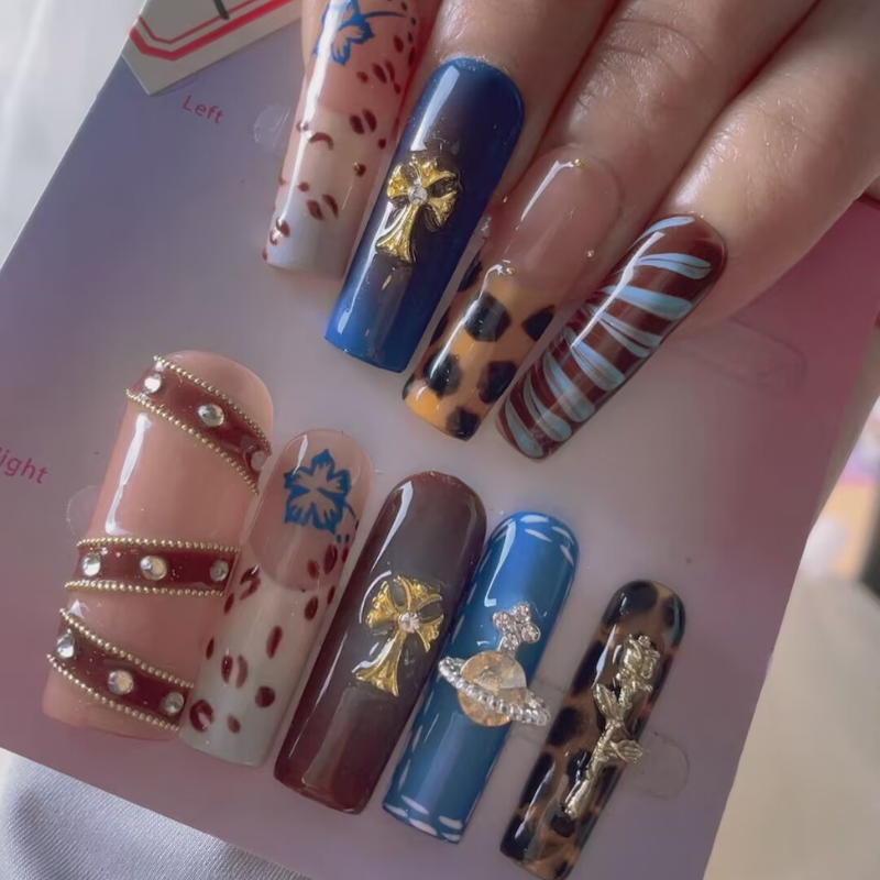 Handmade nails Square Shape Nails 113