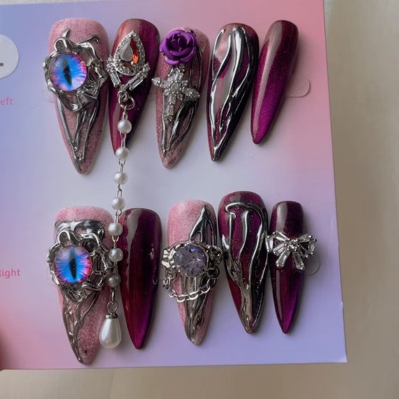 Handmade nails Pointy style 48