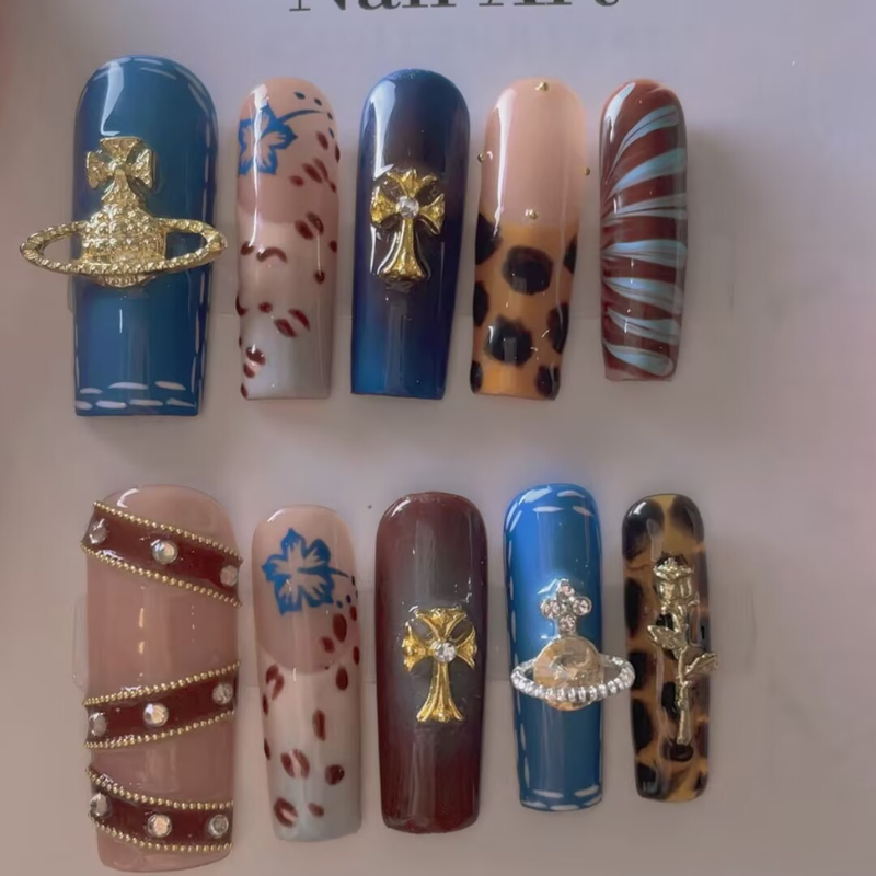 Handmade nails Square Shape Nails 113