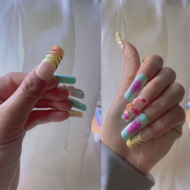 Handmade nails Square Shape Nails 112