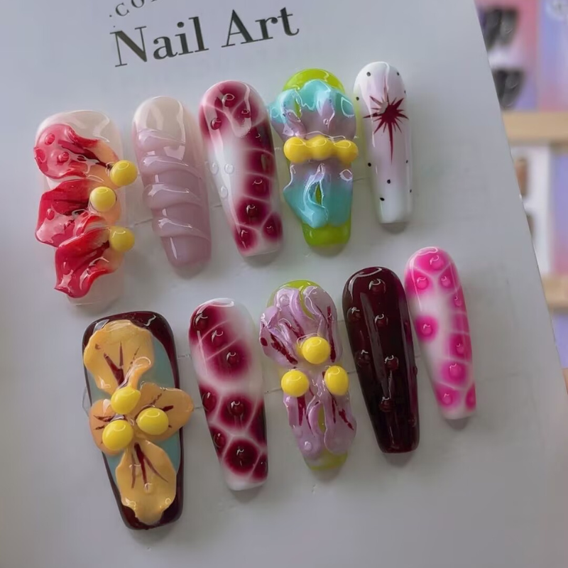 Handmade nails Square Shape Nails 121