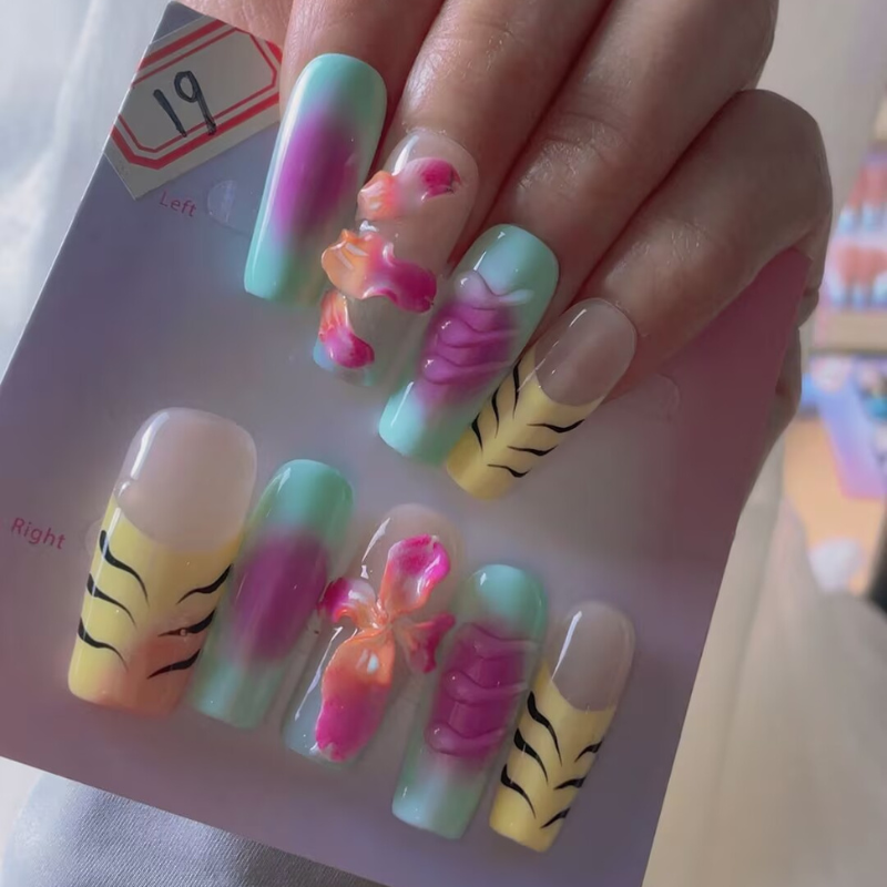 Handmade nails Square Shape Nails 112