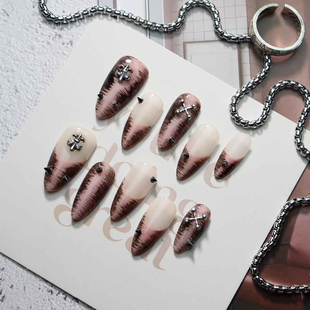 Cross-Heart Rivet Press on Nails