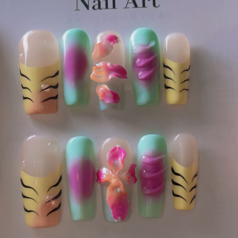 Handmade nails Square Shape Nails 112