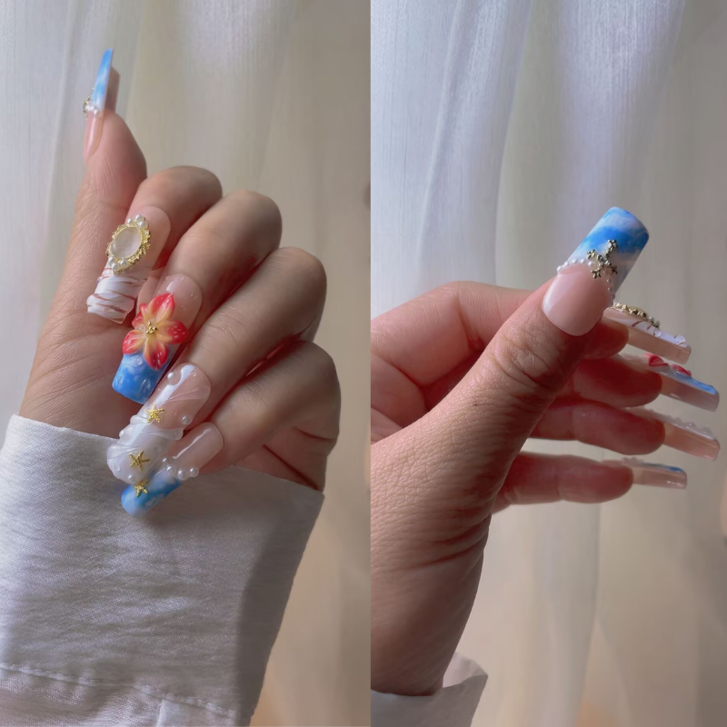 Handmade nails Square Shape Nails 108