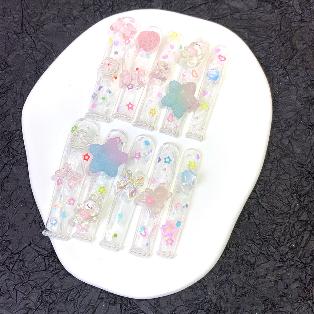 Macaron Ice-Permeable Handmade Press on Nails