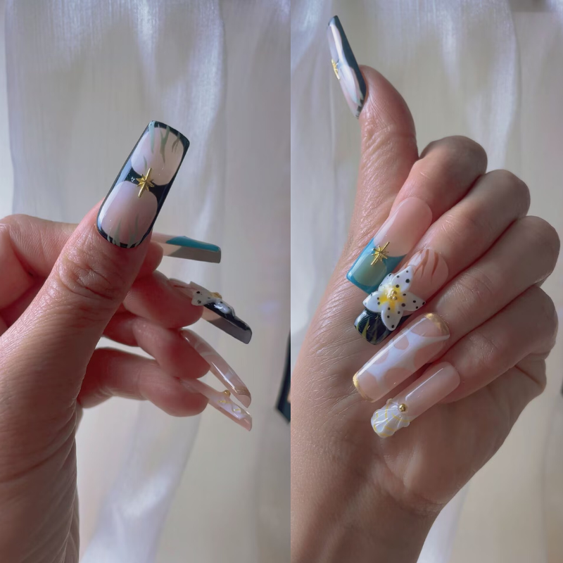 Handmade nails Square Shape Nails 111