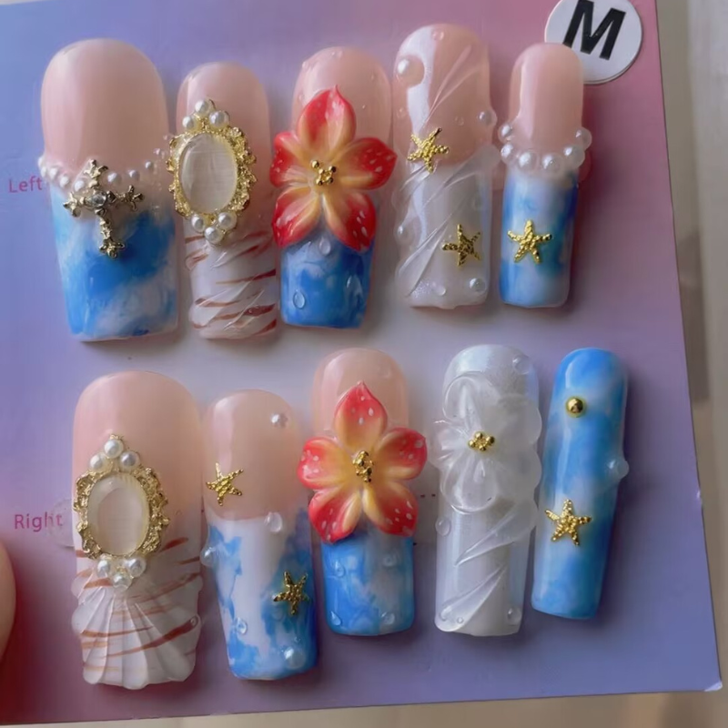 Handmade nails Square Shape Nails 108