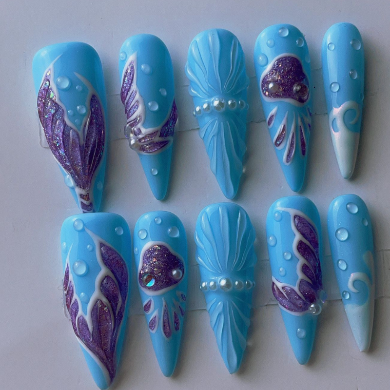 Handmade nails Pointy style 53