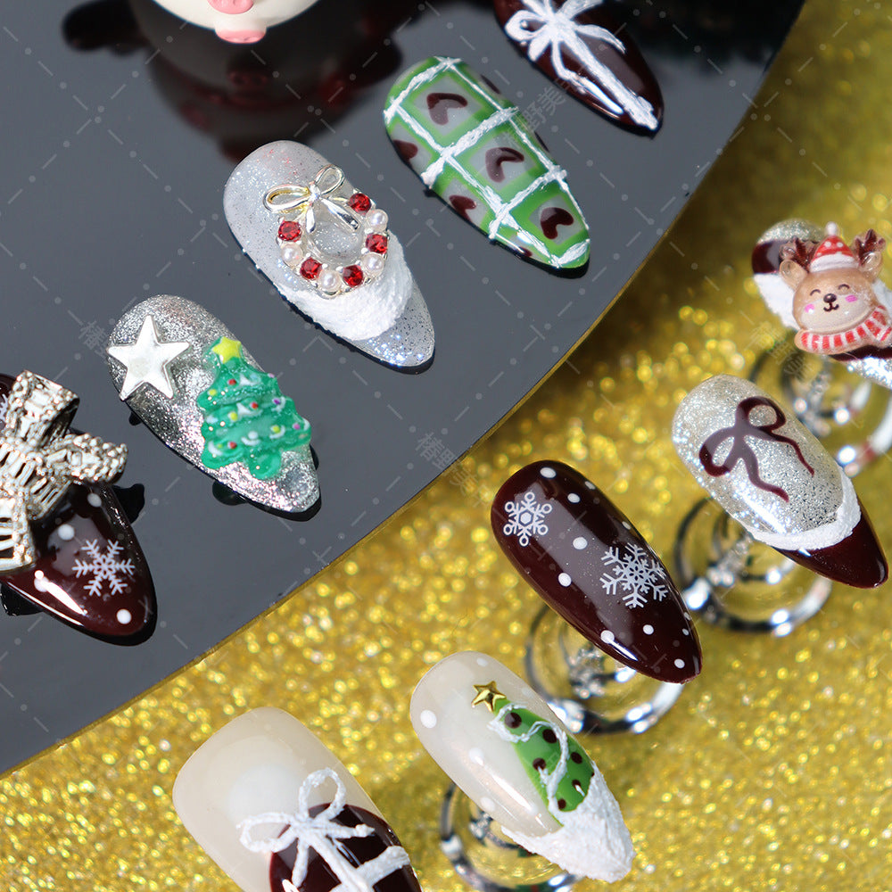 New Year Christmas Press on Nails
