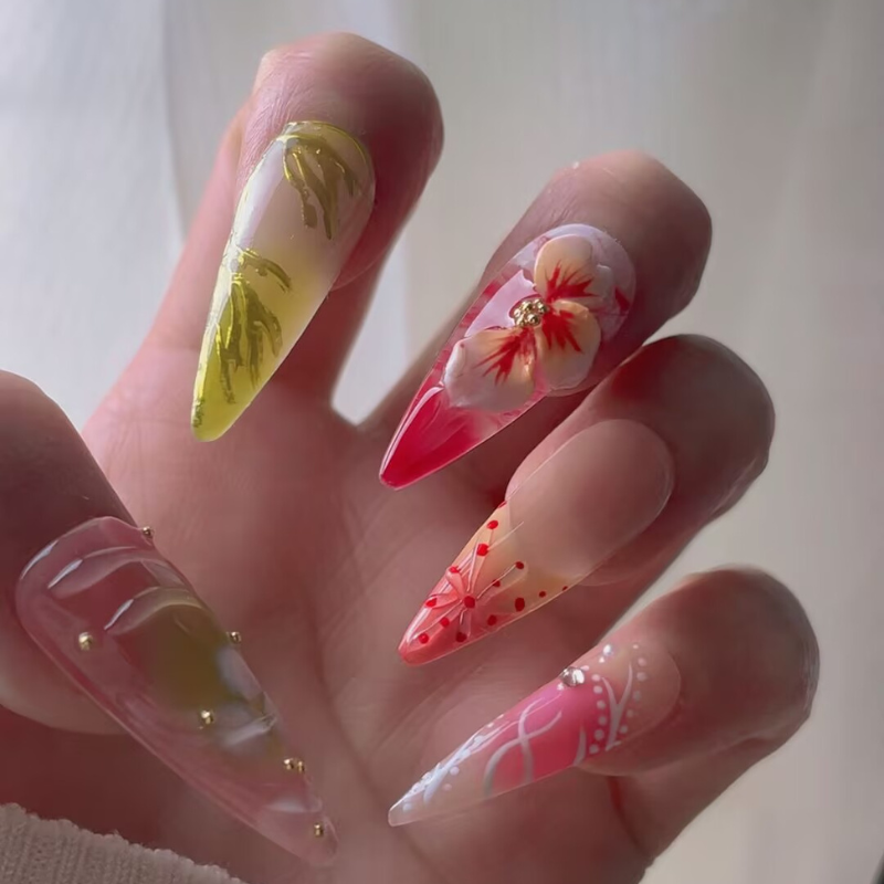 Handmade nails Pointy style 32