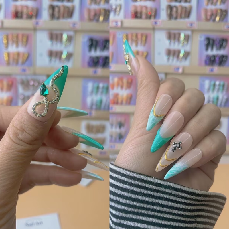 Handmade nails Pointy style 17