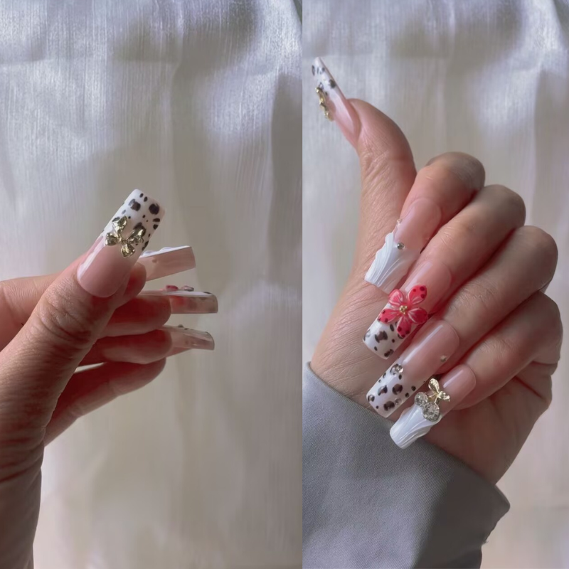 Handmade nails Square Shape Nails 119