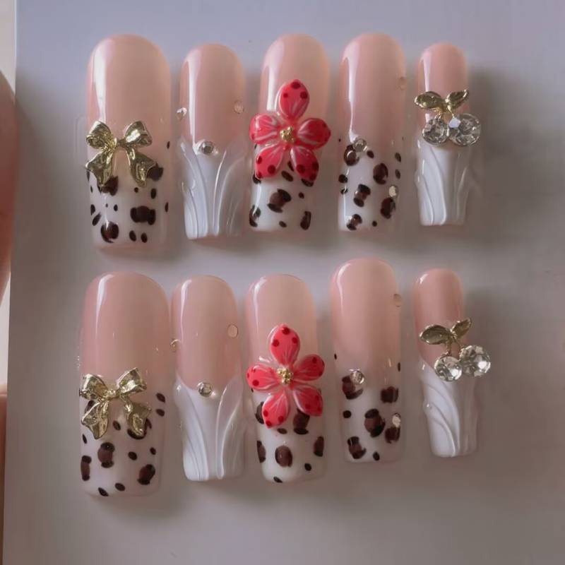 Handmade nails Square Shape Nails 119
