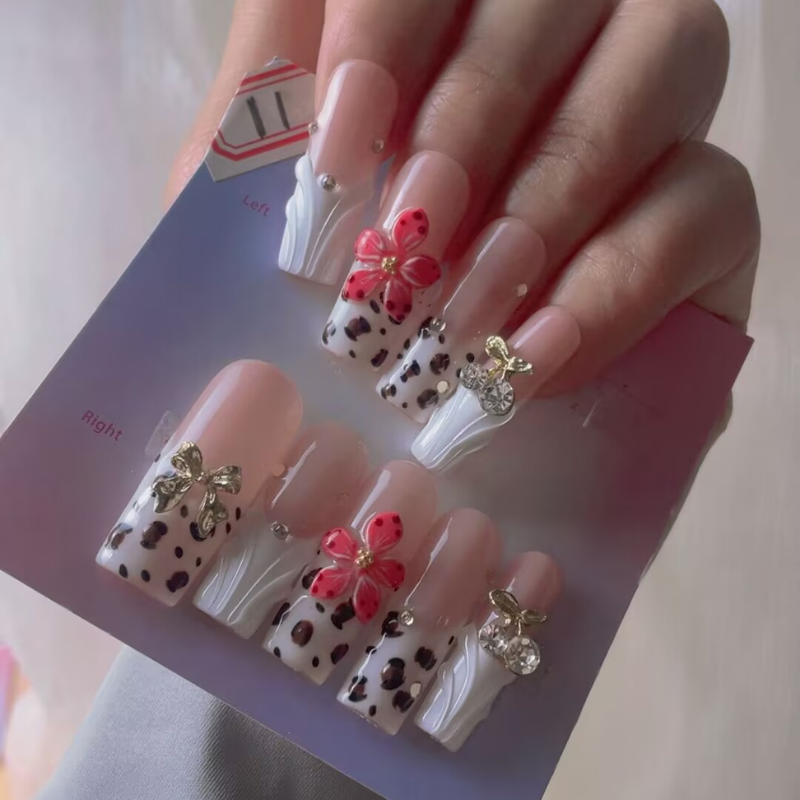 Handmade nails Square Shape Nails 119