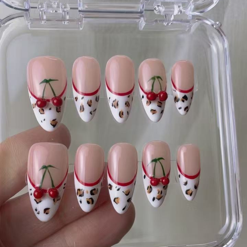 Cute Cherry short style press on nails
