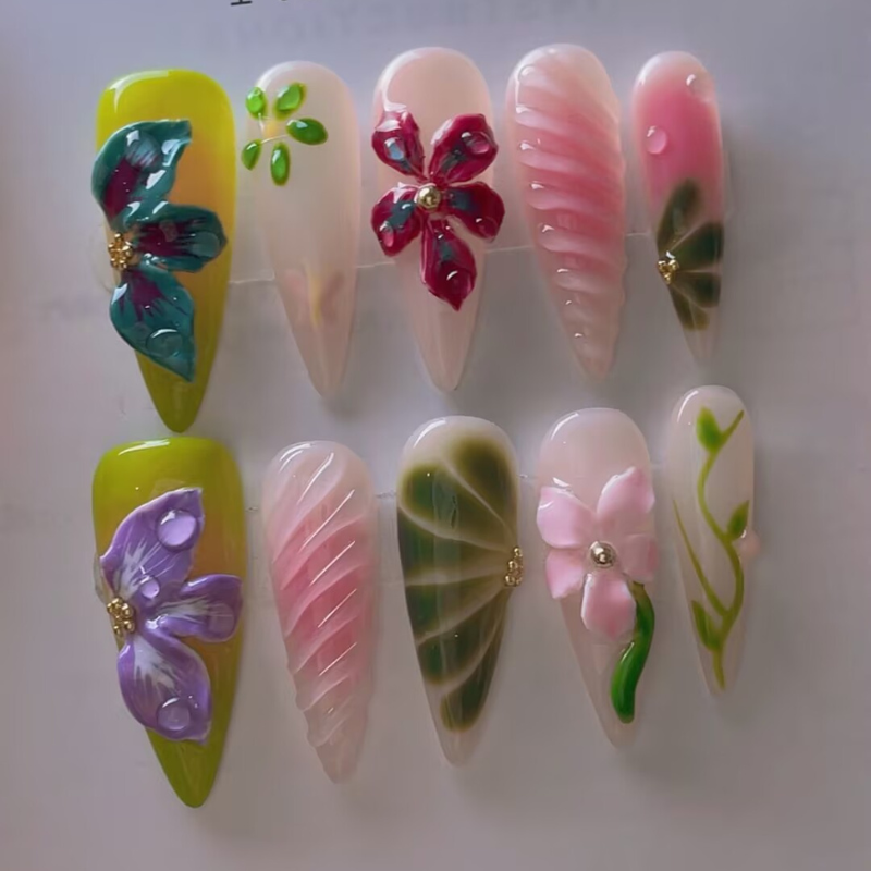 Handmade nails Pointy style 35