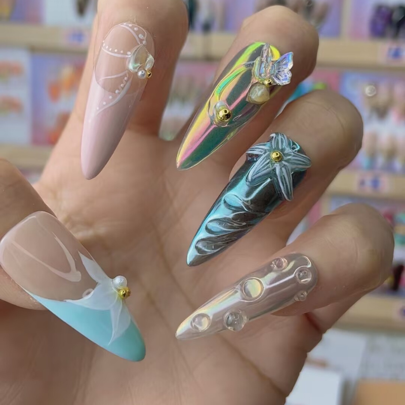 Handmade nails Pointy style 29