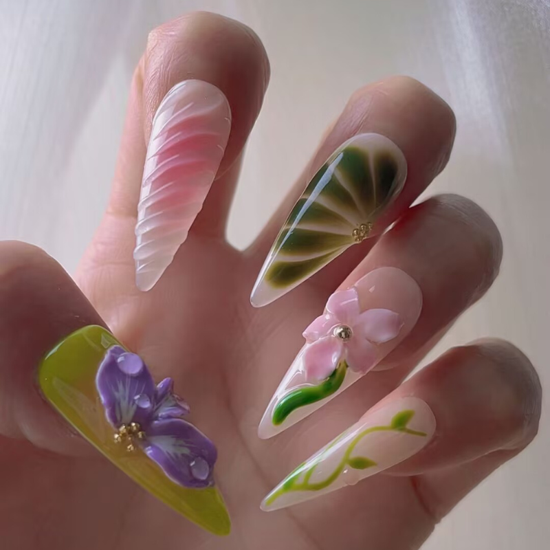 Handmade nails Pointy style 35