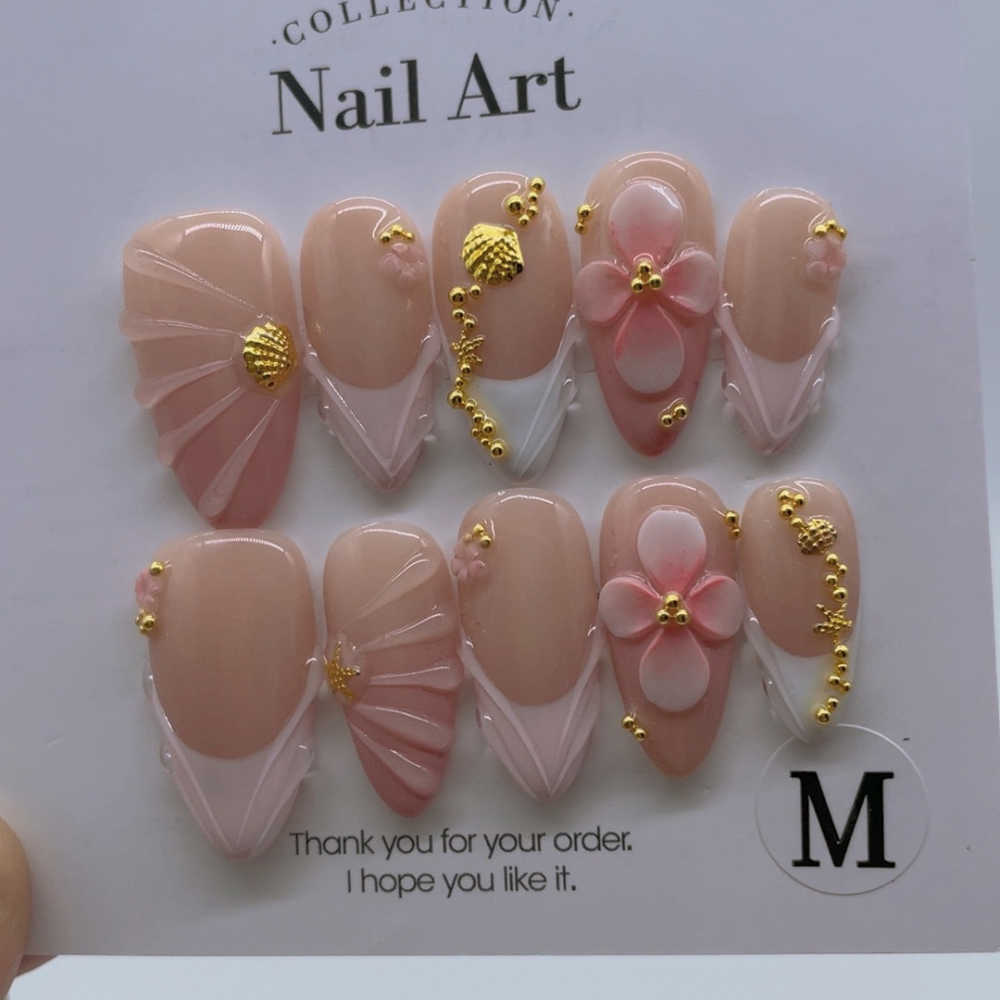 Leopard Nude French Press on Nails