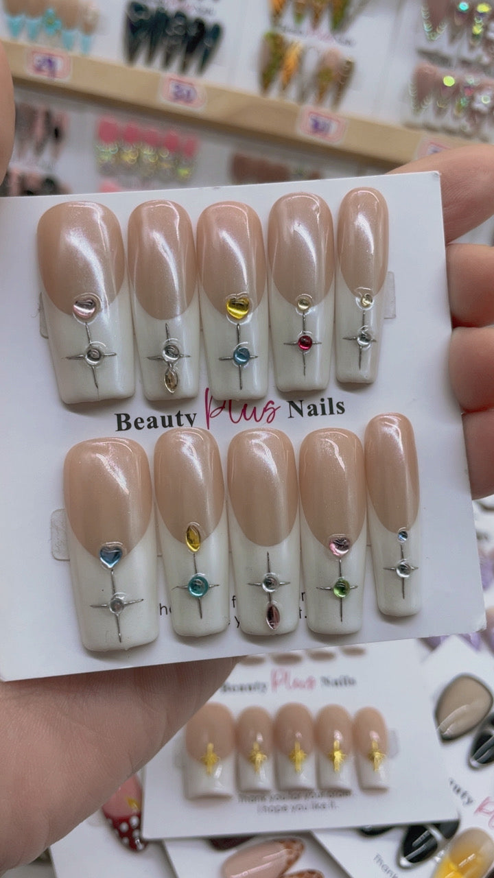 Handmade nails Square Shape Nails 108