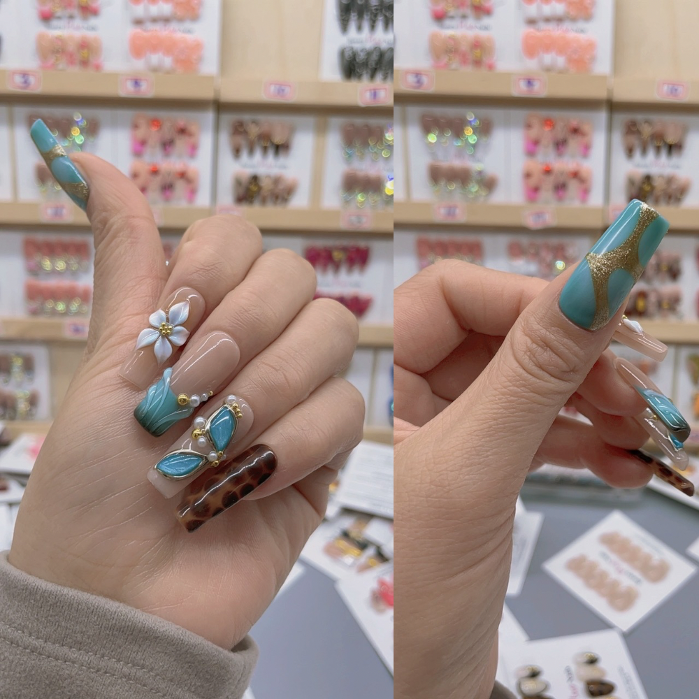 Handmade nails Square Shape Nails 107