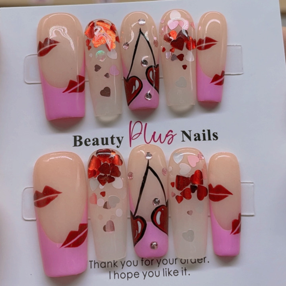 Handmade nails Square Shape Nails 121