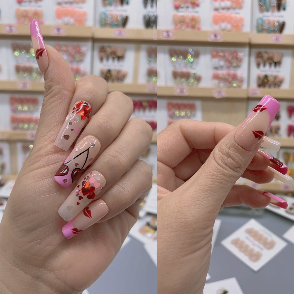 Handmade nails Square Shape Nails 121